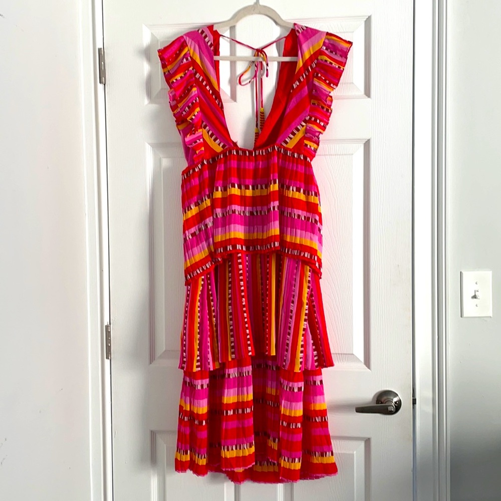 NWT Farm Rio Lucy Stripes Pleated Dress - Size S